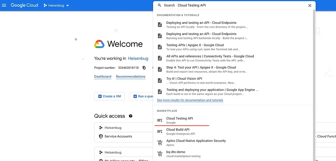 Cloud Testing API